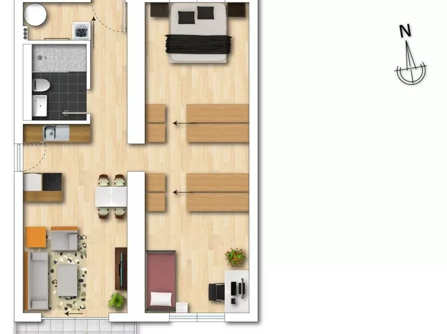 Laberweinting – 3-Zimmer-Wohnung im 1. Obergeschoss