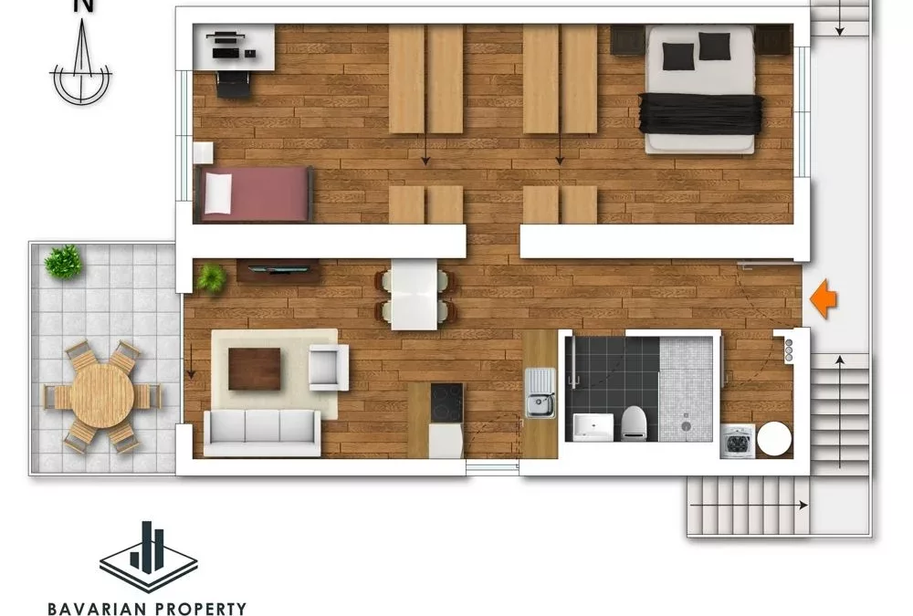 Kirchberg – 3-Zimmer-Wohnung im 1. Obergeschoss